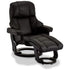 Recliner with Footstool Crown Black Leather